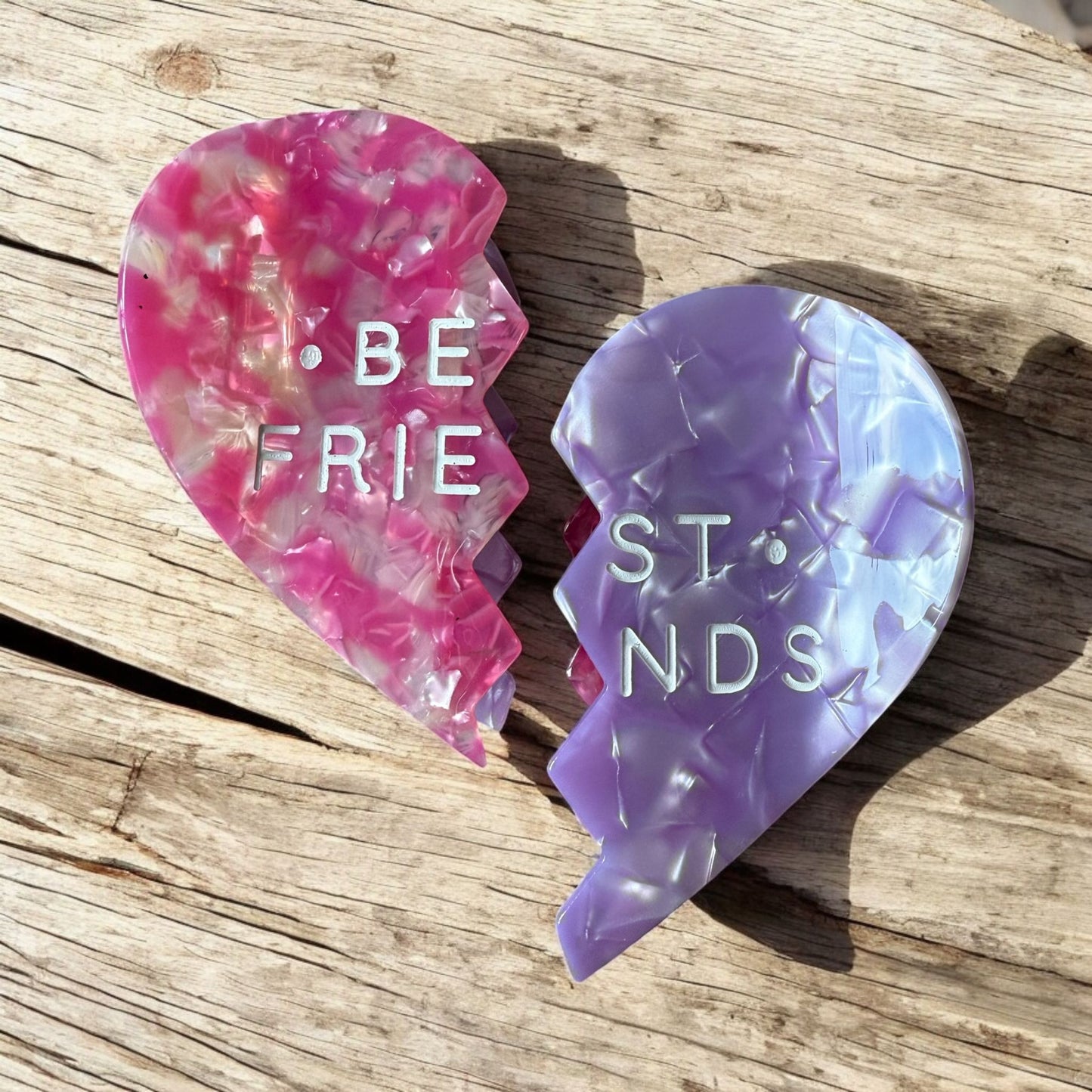 90's Best Friends heart hair claw/clip - 2 for £24
