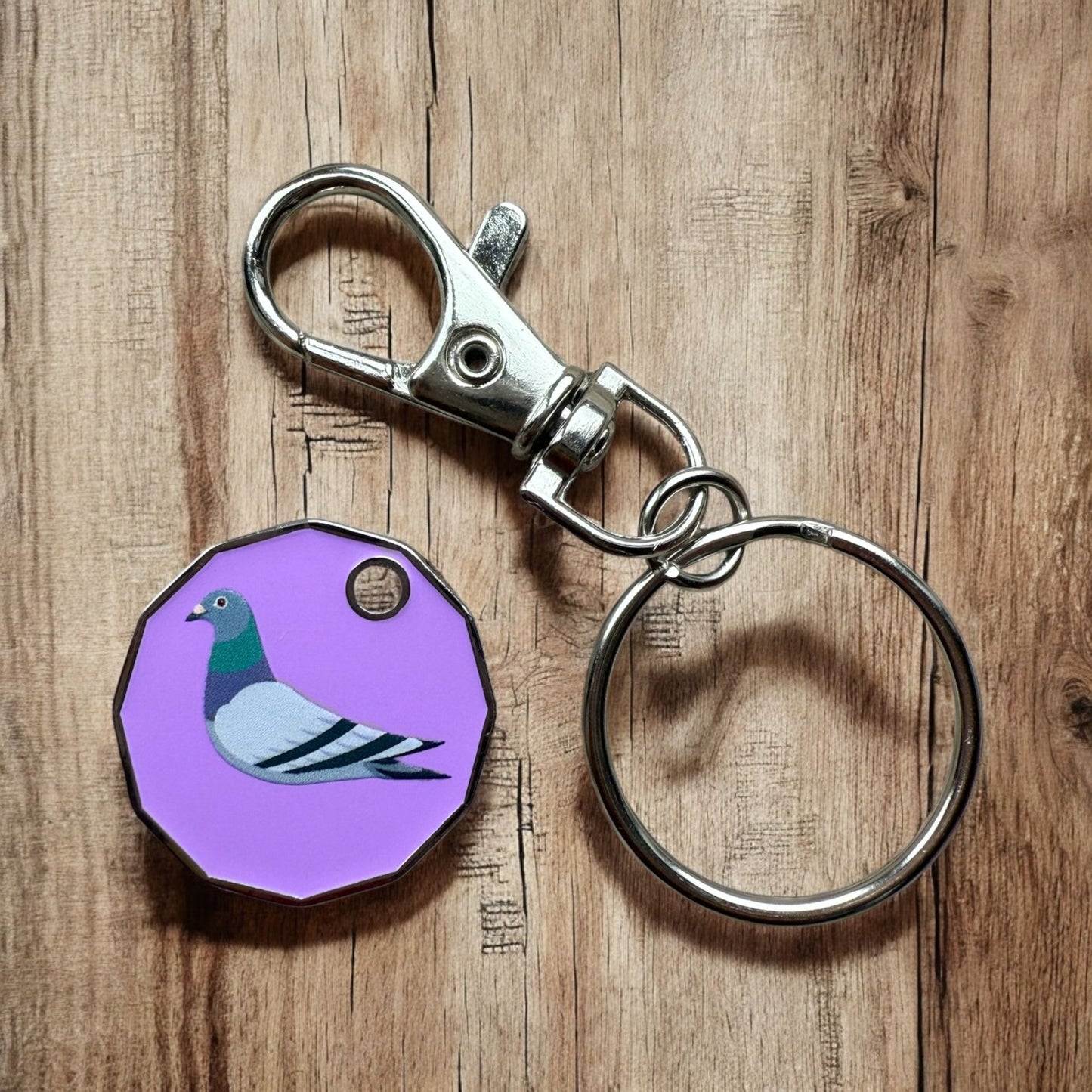 Pigeon £ pound trolley coin - Keyring