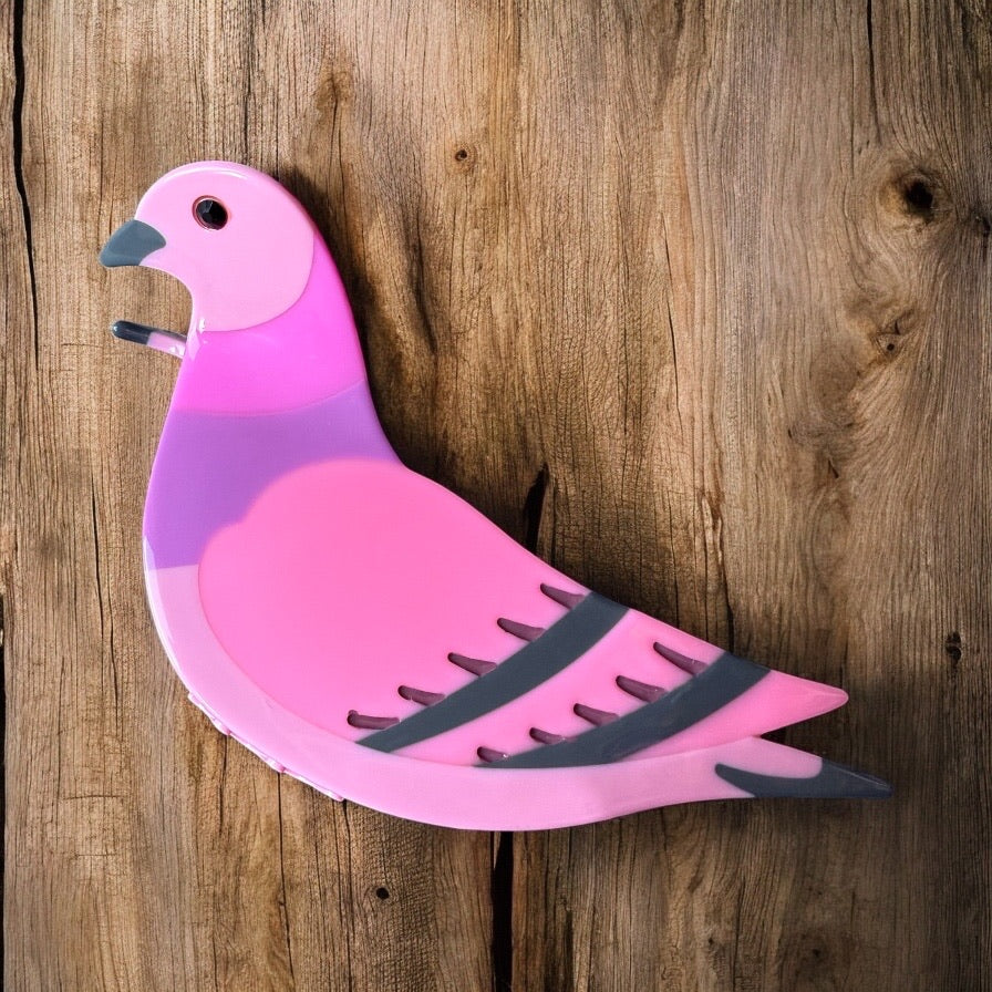 Pink Pigeon Hair Claw/Clip