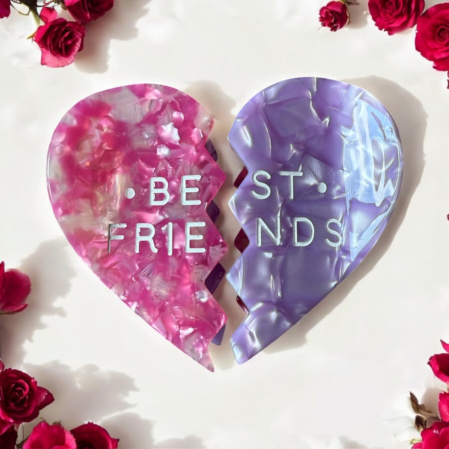 90's Best Friends heart hair claw/clip - 2 for £24