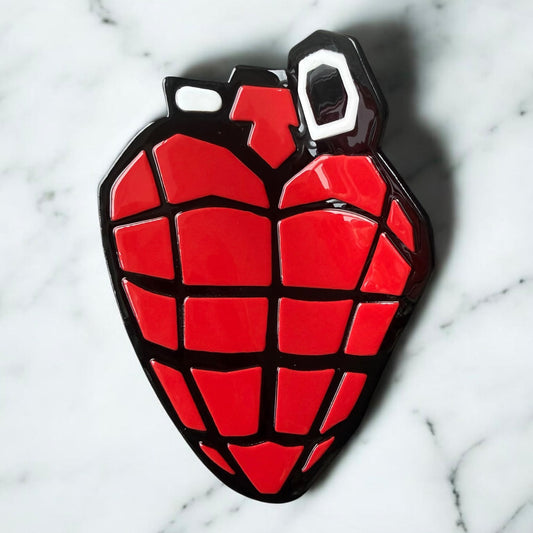 American Idiot - Green Day Heart Grenade - Hair Clip / Claw