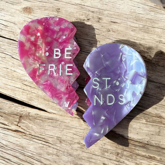 90's Best Friends heart hair claw/clip - 2 for £24