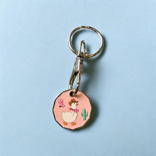 Cowboy Goose £ pound trolley coin - Keyring