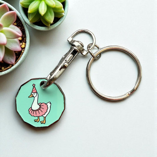 Silly Goose £ pound trolley coin - Keyring