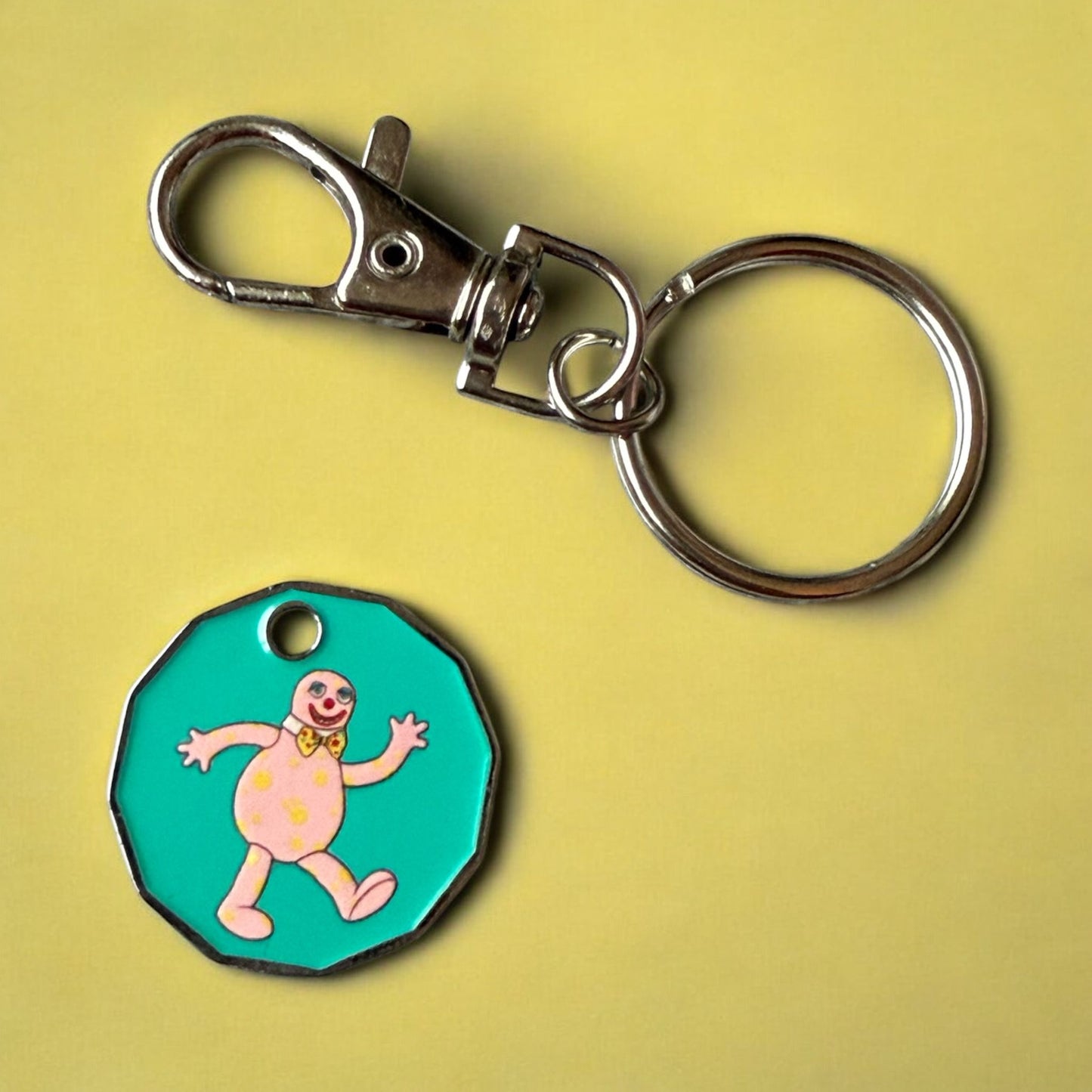 Mr Blobby £ pound trolley coin - Keyring