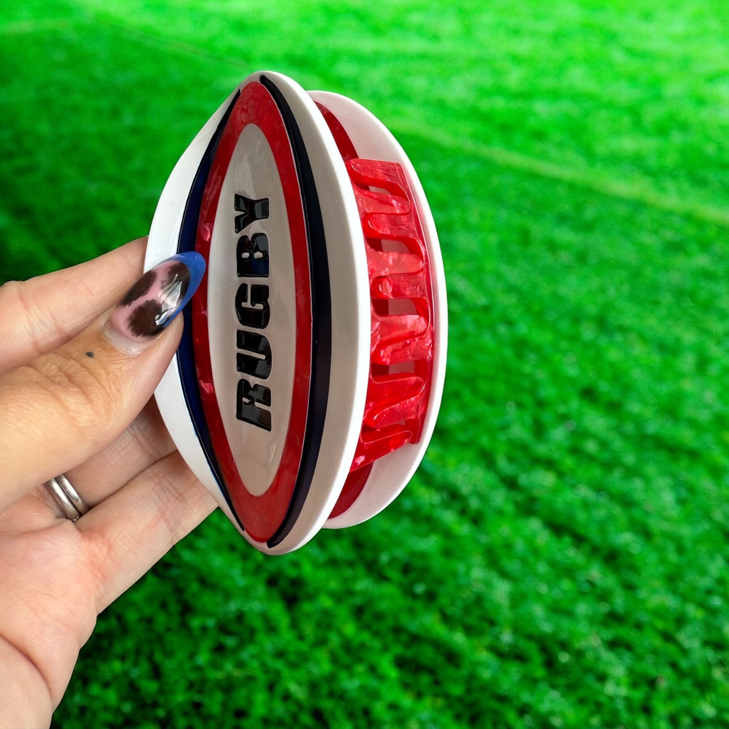 Rugby Ball Hair Claw Clip