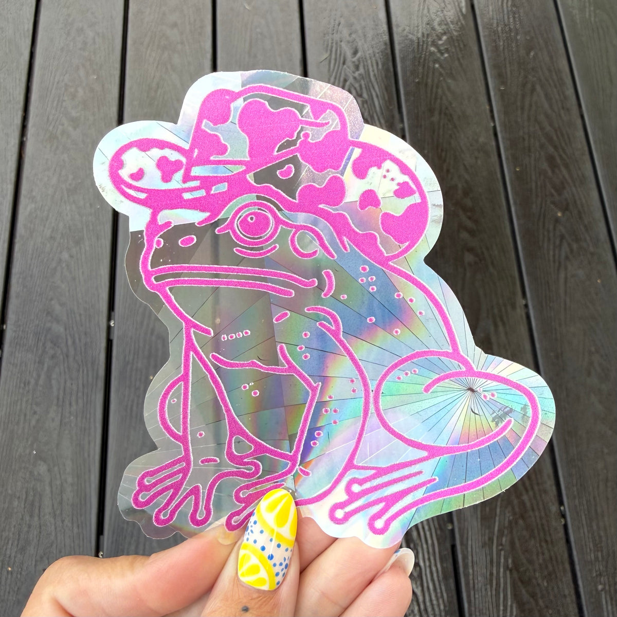 Cowboy Frog Suncatcher | Rainbow Sun Catcher | Window Decal | Window Sticker |