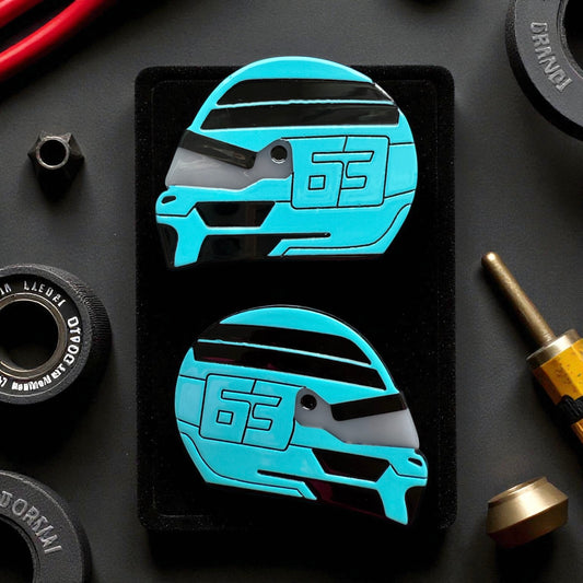 George Russell F1 Helmet Hair Clip set - pack of TWO