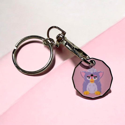 Furby £ pound trolley coin - Keyring