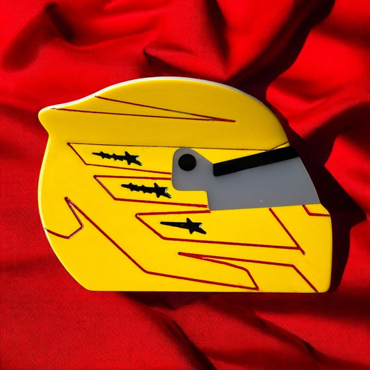 Lewis Hamilton - Yellow Ferrari Helmet Hair Claw/Clip