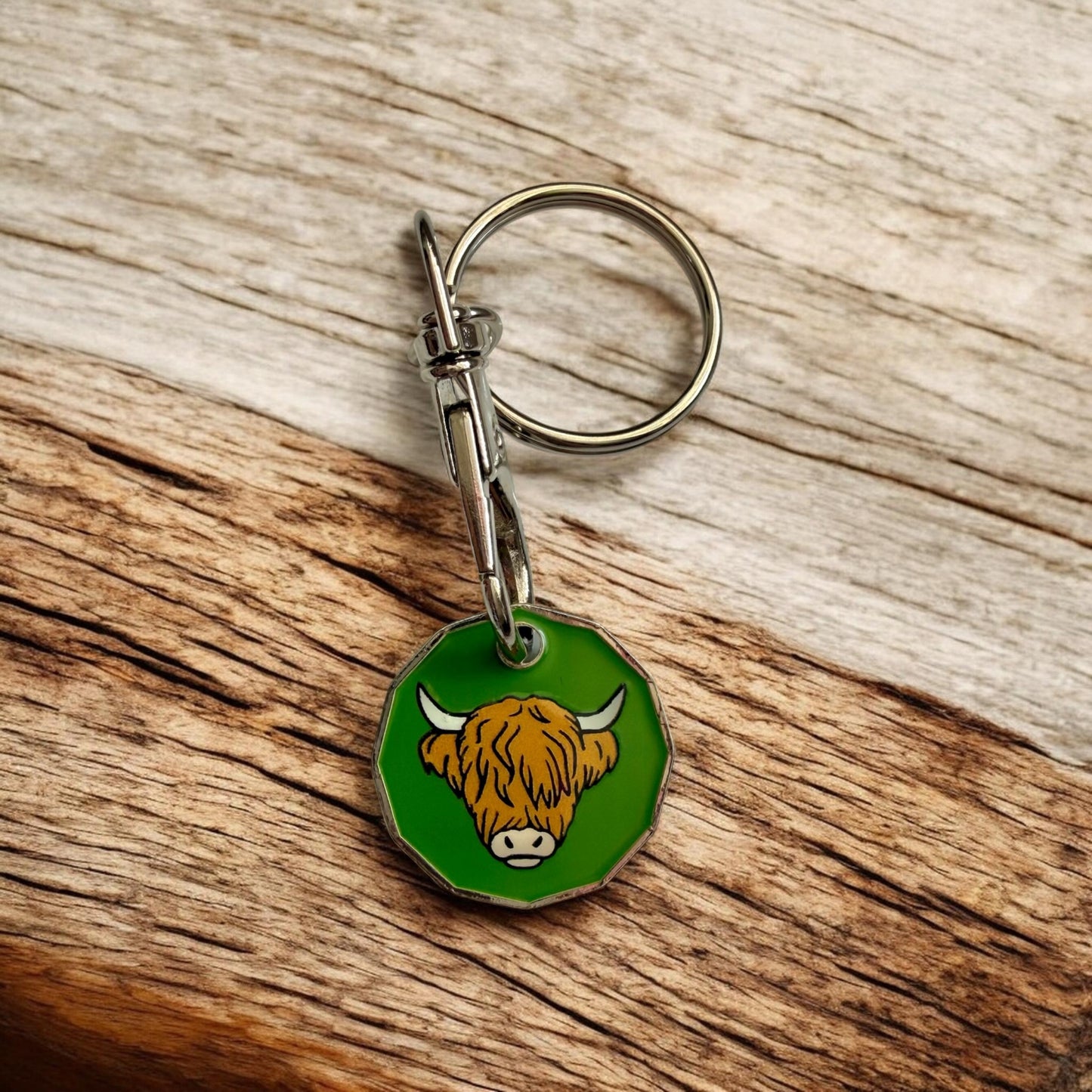 Highland Cow £ Trolley Coin