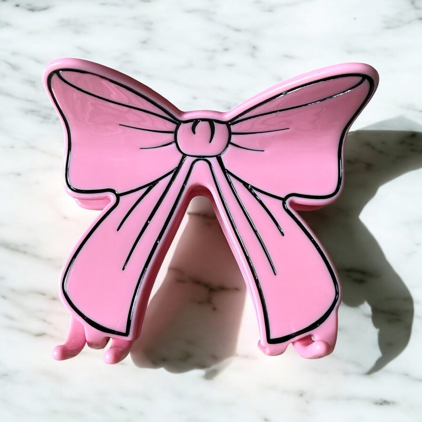 Pink Bow Hair Claw / Clip