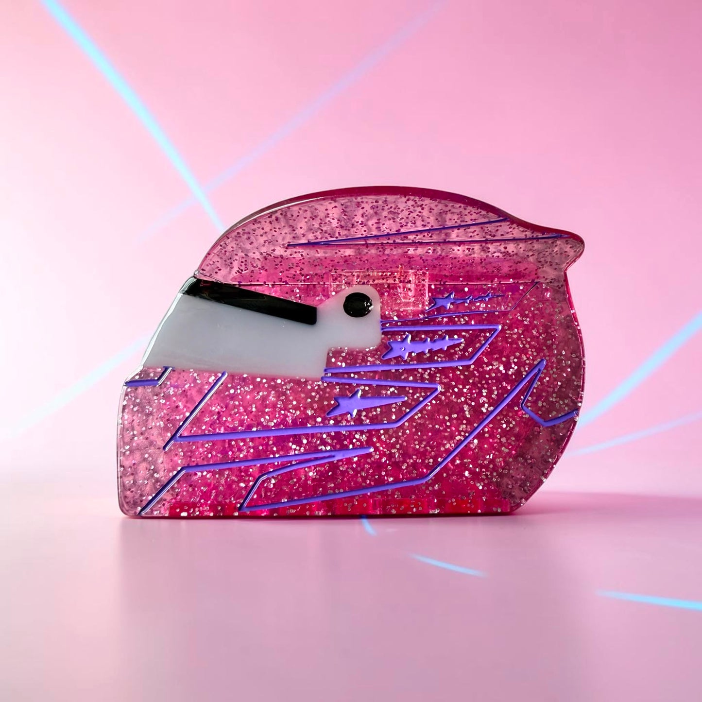Lewis Hamilton - Monaco Pink Ferrari Helmet Hair Claw/Clip