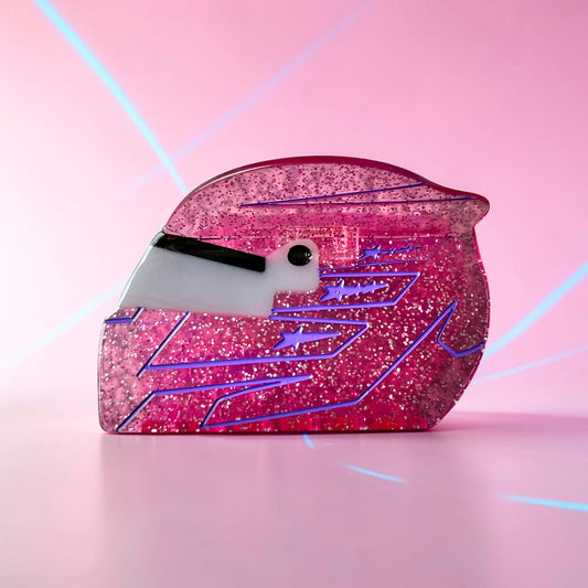 Lewis Hamilton - Monaco Pink Ferrari Helmet Hair Claw/Clip