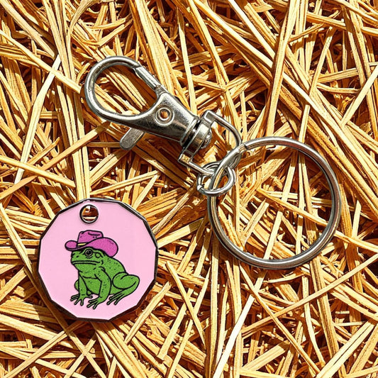 Cowboy Frog £ pound trolley coin - Keyring