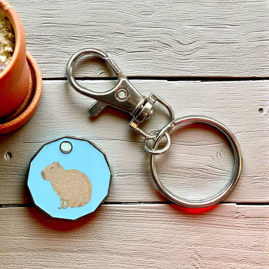 Capybara £ pound trolley coin - Keyring