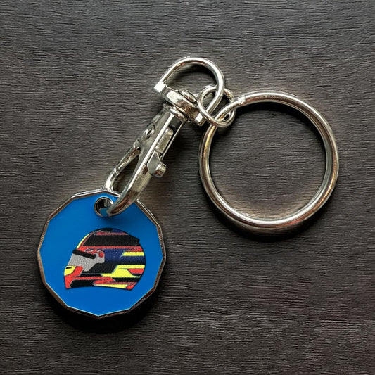 Oscar Piastri  Helmet £ pound trolley coin - Keyring