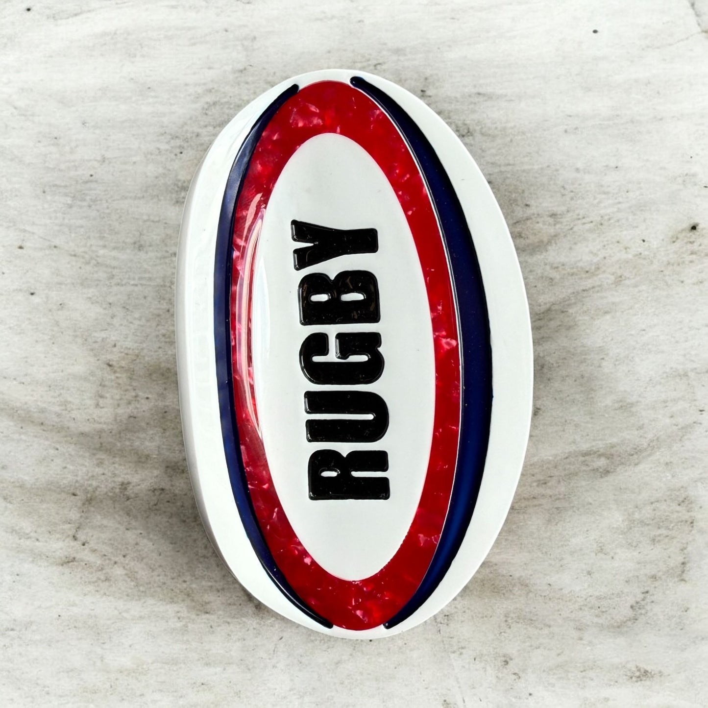 Rugby Ball Hair Claw Clip